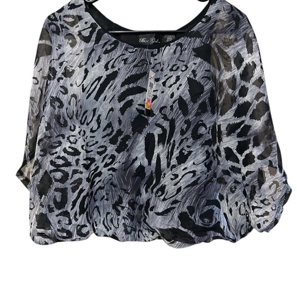 Bizz Girl Tops - ❄️ L | Bizz Girl | Sheer Dolman Twofer Top - Elastic Waist